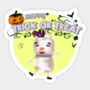 Cute cartoon Happy Halloween.Trick or Treat. Sticker